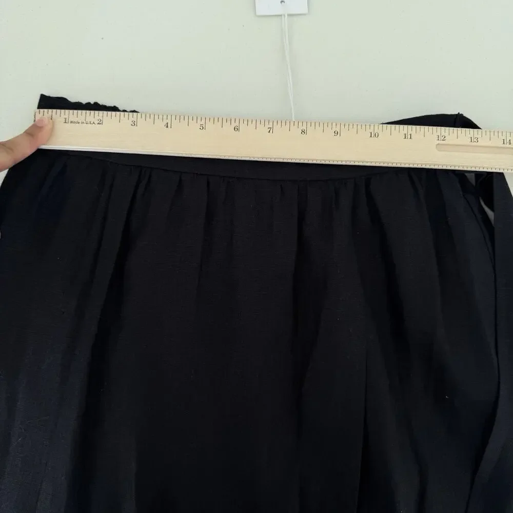 Reformation Linen Palm Set 4 Black Two Piece Set Crop Top Skirt Vacation Resort